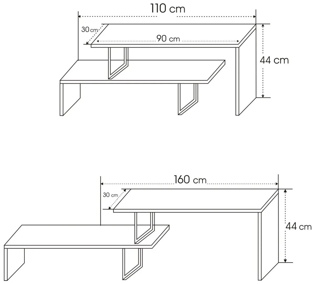 TV stolek OVIT 120 cm antracitový/černý