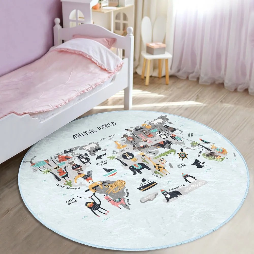 Svetlomodrý detský koberec ø 80 cm Comfort – Mila Home