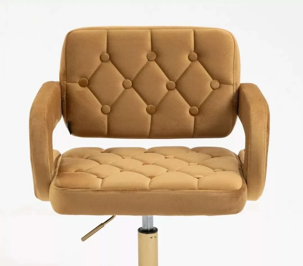 LuxuryForm DESIGN Kreslo ADRIA VELUR na striebornom tanieri - medové