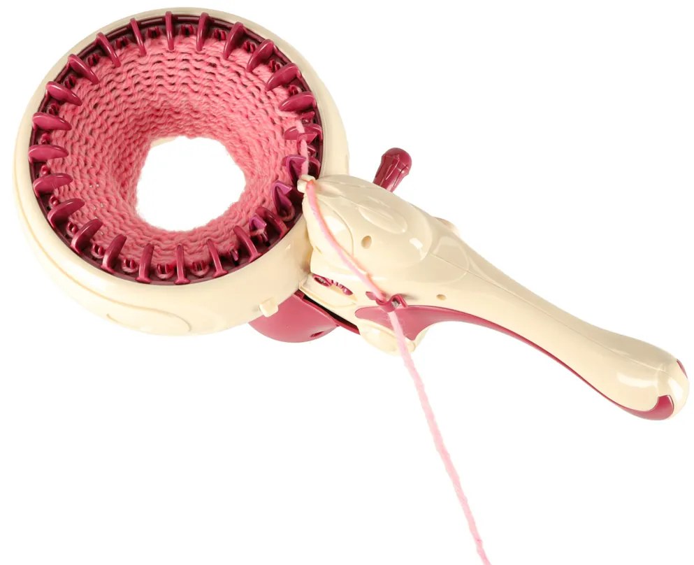 KIK Detský ručný pletací stroj – súprava s 5 farebnými priadzami, kreatívna hračka