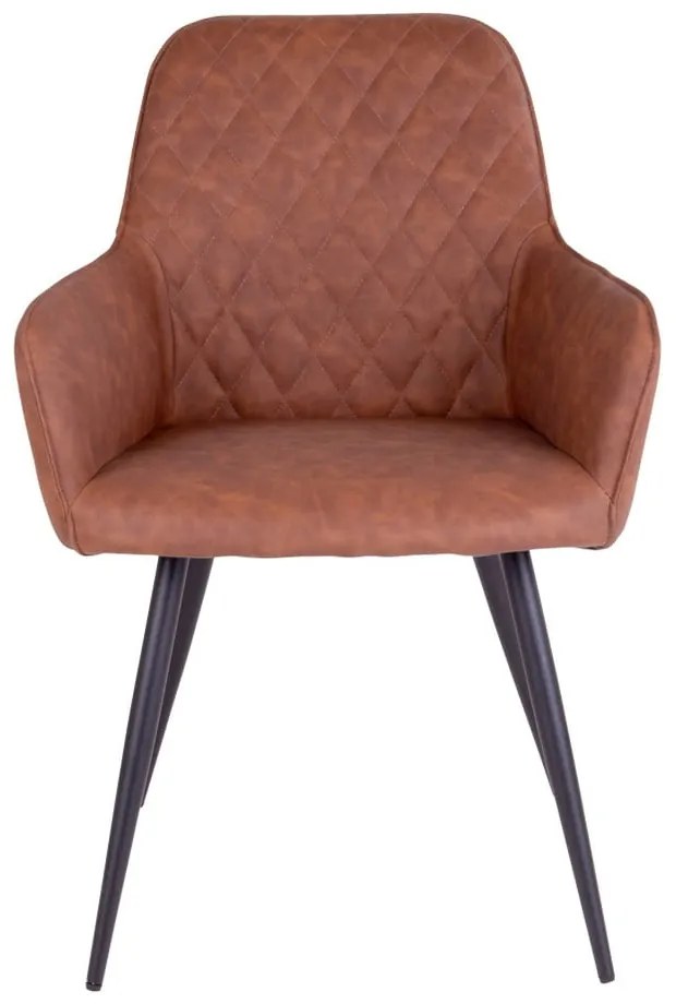 Hnedé čalúnené jedálenské kreslá v súprave s podrúčkami 2 ks Harbo – House Nordic