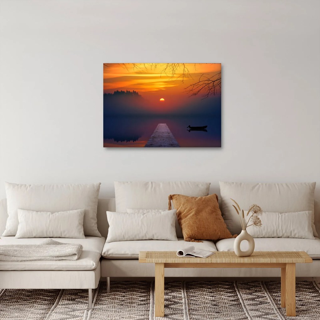 Obraz mostu pri západe slnka (70x50 cm)