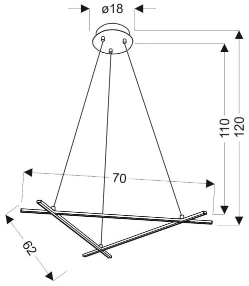LED Luster na lanku ANDROS LED/30W/230V