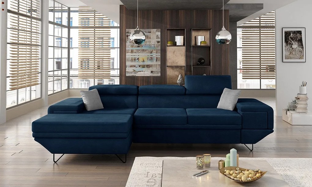 Moderná rohová sedacia súprava Arcadia, Dostupné poťahy: Magic Velvet 2227 + Magic Velvet 2227 + Evo 29, Strana: pravá