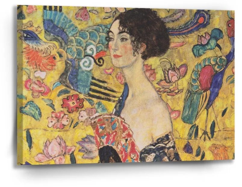 Sablio Obraz Dáma s vejárom - Gustav Klimt - 90x60 cm