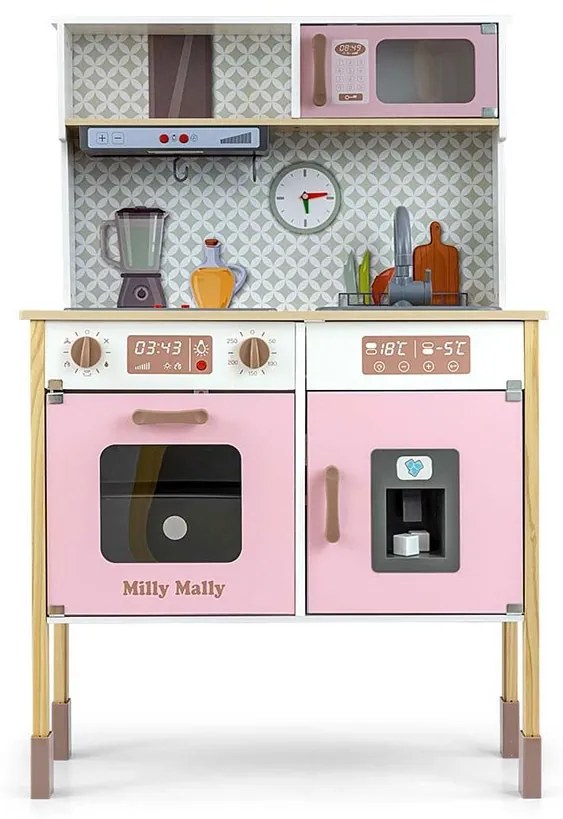 Detská drevená kuchynka Milly Mally Bjorn rúžová
