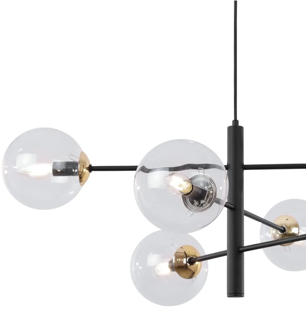 Závesne svietidlo Paris, 6x číre sklenené tienidlo, B/G, X