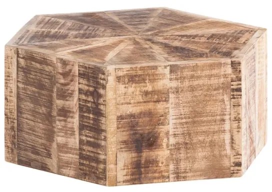 furniture-nabytek.cz - Sada 3 masívnych konferenčných stolíkov Caribou Mango, lakovaných, prírodných, šesťhranných