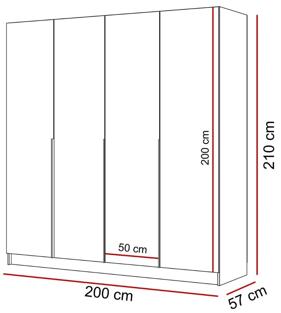 ŠATNÍKOVÁ SKRIŇA BLANCA KAŠMÍR 4D ČIERNE ÚCHYTKY