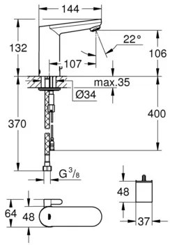 Umývadlová batéria Grohe Eurosmart 36327001