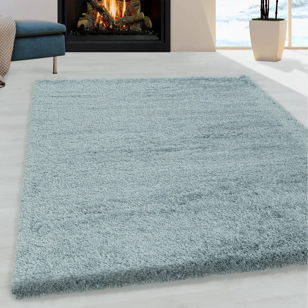 Ayyildiz, Kusový koberec Fluffy Shaggy 3500 blue, 60x110, modrá, obývacia izba