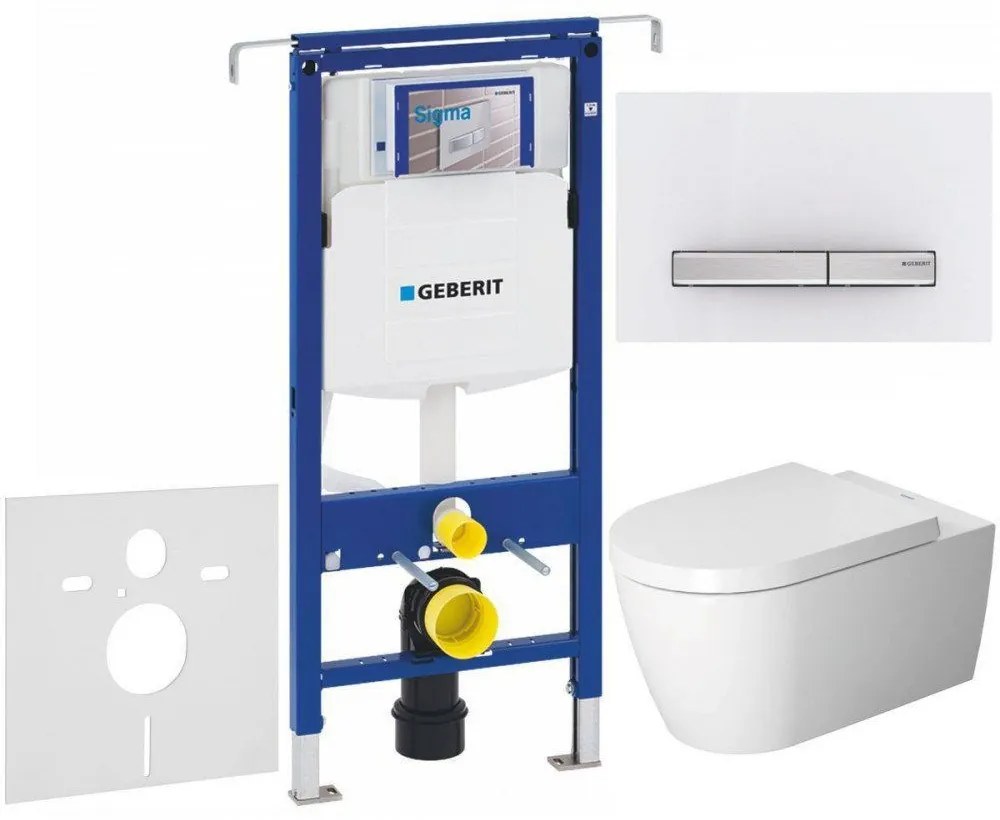 GEBERIT Duofix Special súprava 5v1 - inštalačný modul, závesné WC s Rimless a Softclose sedátko DURAVIT Me by Starck, tlačítko Sigma50, 115.788.11.2 (chróm/biela), 111.355.00.5 NM8