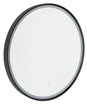 Kúpeľňové zrkadlo čierne 50 cm vrátane LED 3-stupňové stmievateľné s dotykovým okrúhlym - Miral
