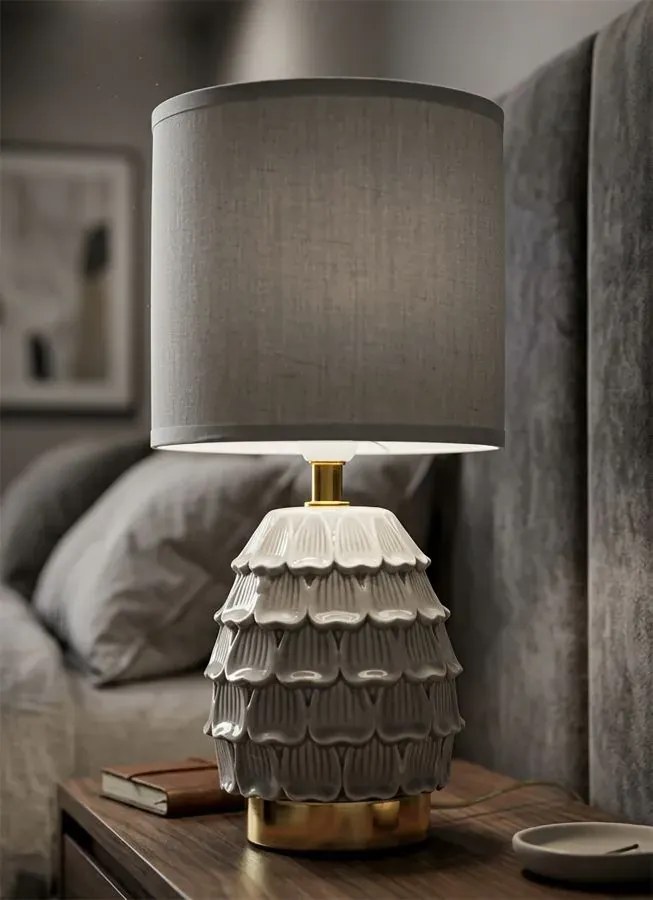 Stolná lampa Pigny 30,5 cm sivá
