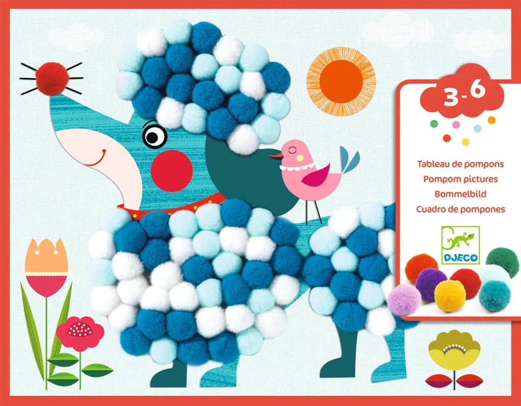 Výtvarná hra – koláž z brmbolcov – psíky