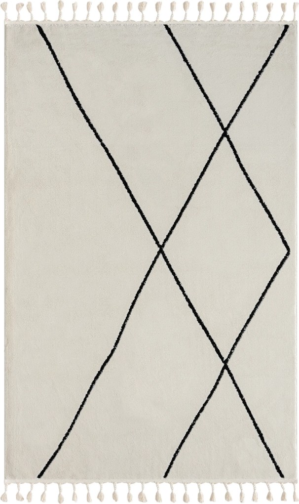 My Flair, Kusový koberec Moroccan Oasis weiß, 190x240, čiernobiela, obývacia izba