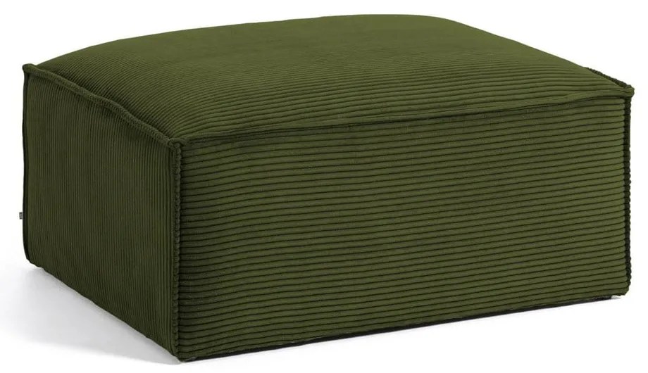 Zelená menčestrová podnožka Blok – Kave Home