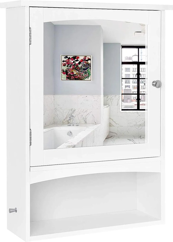Rongomic Kúpeľňová skrinka so zrkadlom ALEX biela