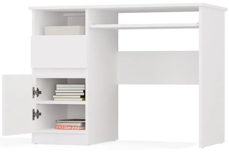 Písací stôl Porto 98 cm biely ľavý