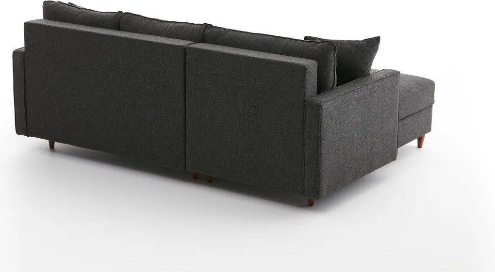 Rohová sedací souprava Eva 210 cm s taburetem antracitová levá