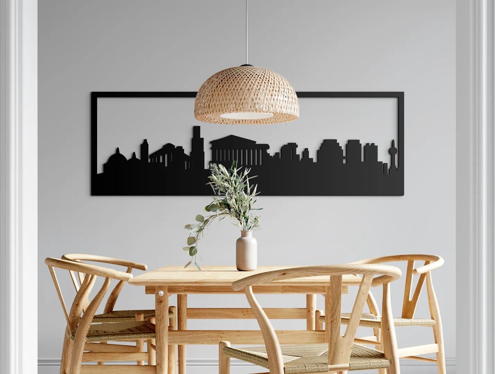 drevko Obraz Atény panoráma Rozmer obrazu: 29,5 x 89 cm, Farba dekorácie: Čierna