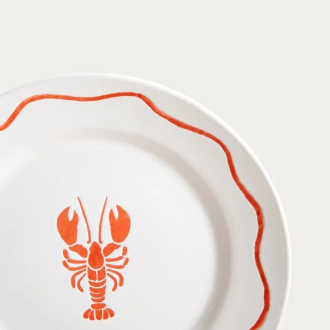 Dezertný tanier KAOMA biely / oranžový 774577