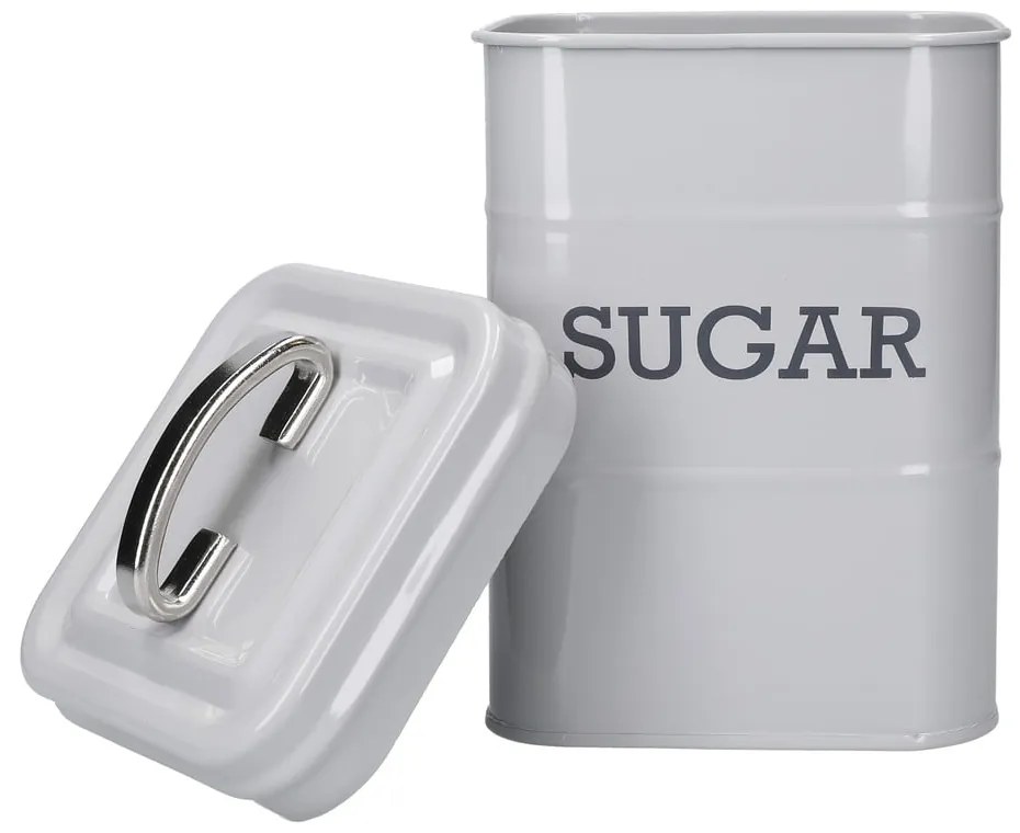 Sivá plechová dóza na cukor Kitchen Craft Nostalgia