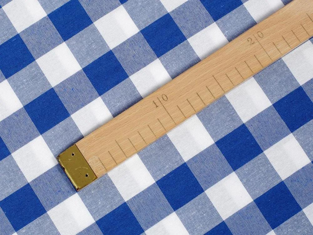 Biante Dekoračný behúň na stôl Rebeka RE-007 Modro-biela kocka veľká 45x180 cm