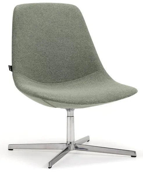 Kreslo LANGLEY, brúsený hliník/zelenošedá