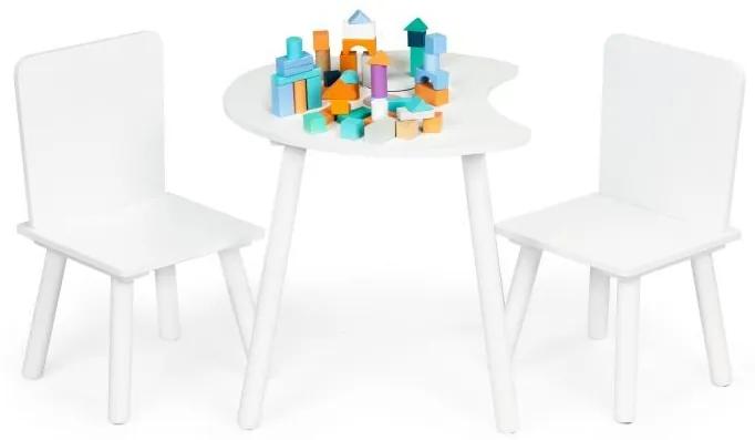 Sada detského nábytku - stôl + 2 stoličky | biela