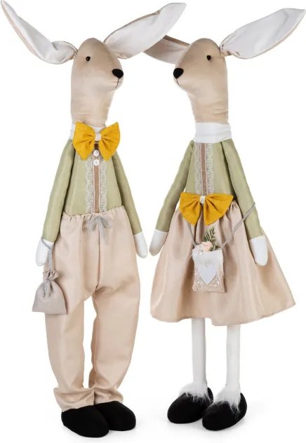 Dekoračná figúrka WI B zajačik béžová / zelená