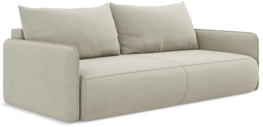 Krémovobiela rozkladacia/s úložným priestorom pohovka 216 cm Nanea – Makamii