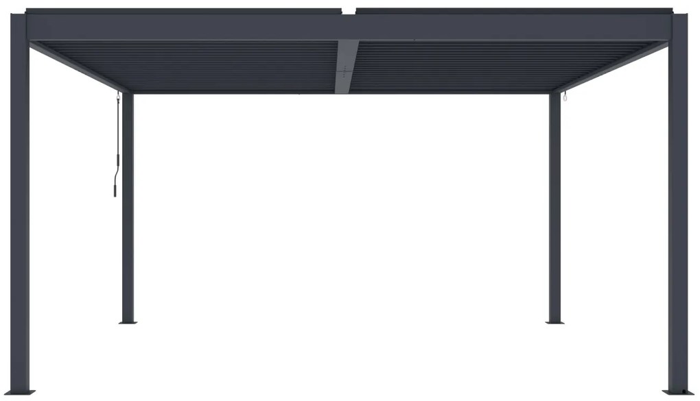 Hliníková bioklimatická pergola s lamelami BestBerg BBP-16G / 4 x 4 m / sivá