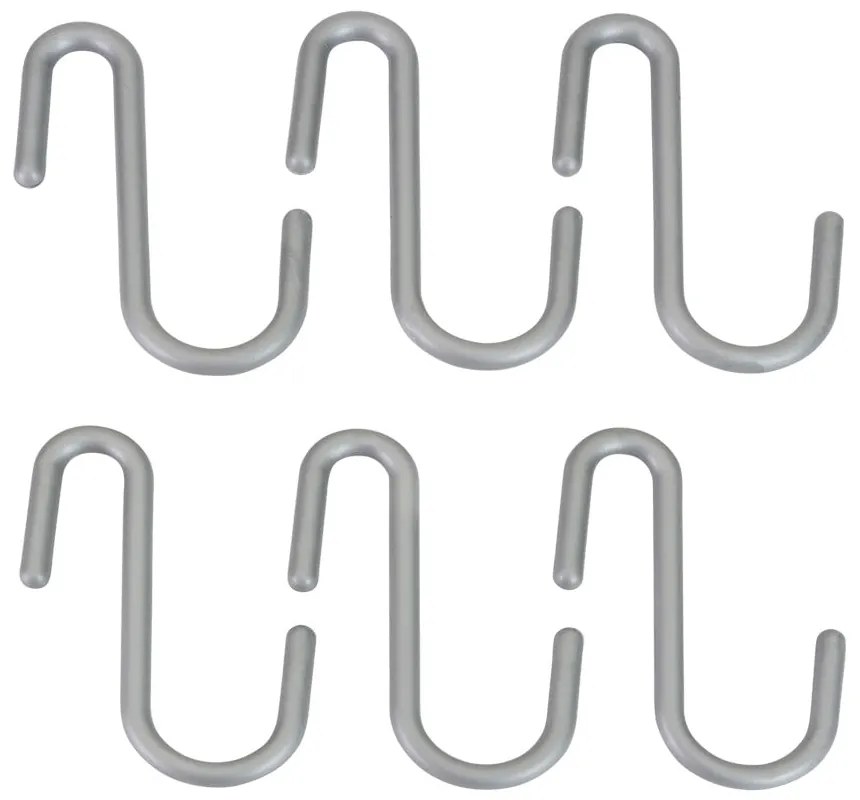 Závesné plastové háčiky v súprave 6 ks v striebornej farbe City – Metaltex