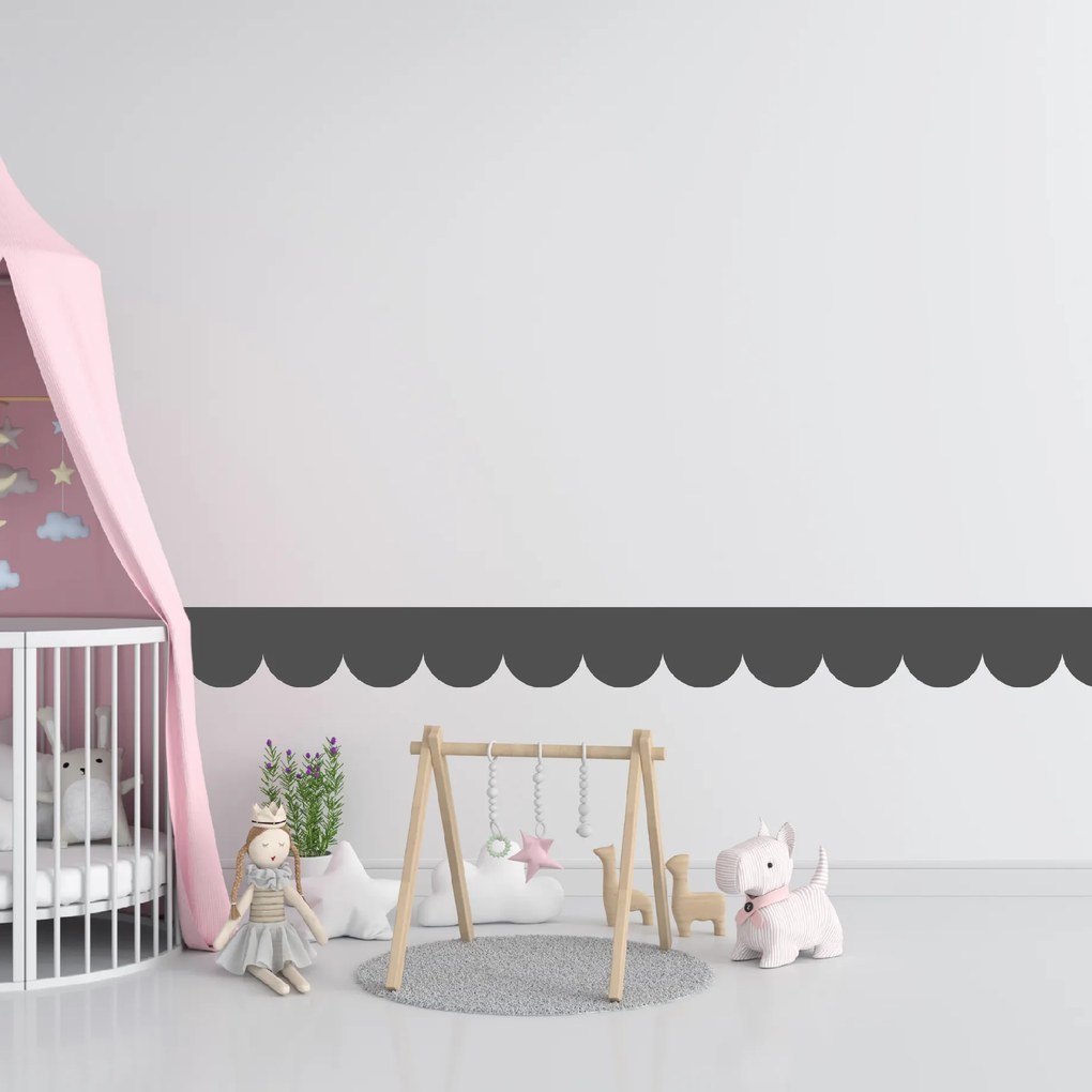 PIPPER. Mini Oblúk - Šedá farba - textilná nálepka na stenu Farba: Tmavá