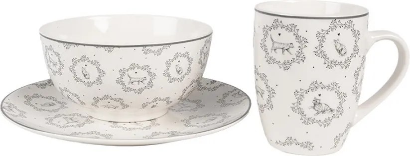 Porcelánový hrnček s mačičkami Lovely Grey Cats - 12 * 8 * 10 cm / 325 ml