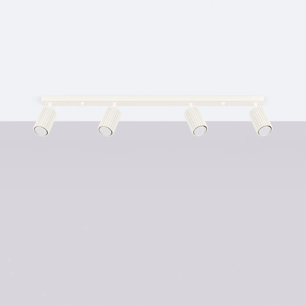 Bodové svietidlo Karbon, 4x béžové kovové tienidlo, (možnosť polohovania)