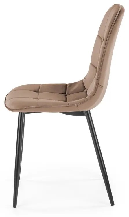 Jedálenská stolička RONO – čalúnená, zamatový poťah, viac farieb Béžová