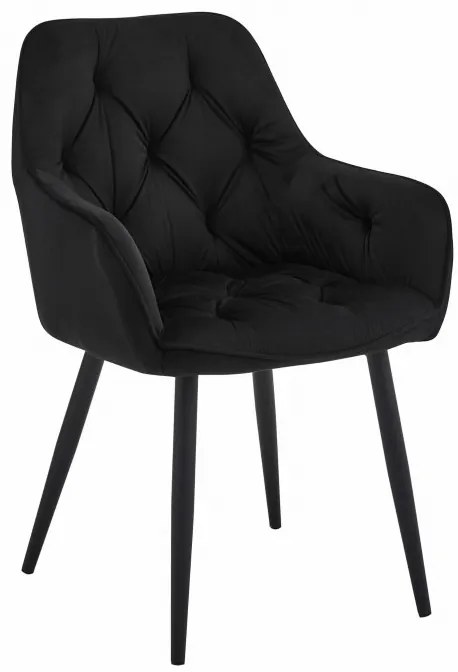 Jedálenská stolička JORK zamatová, čierna (čierne nohy)
