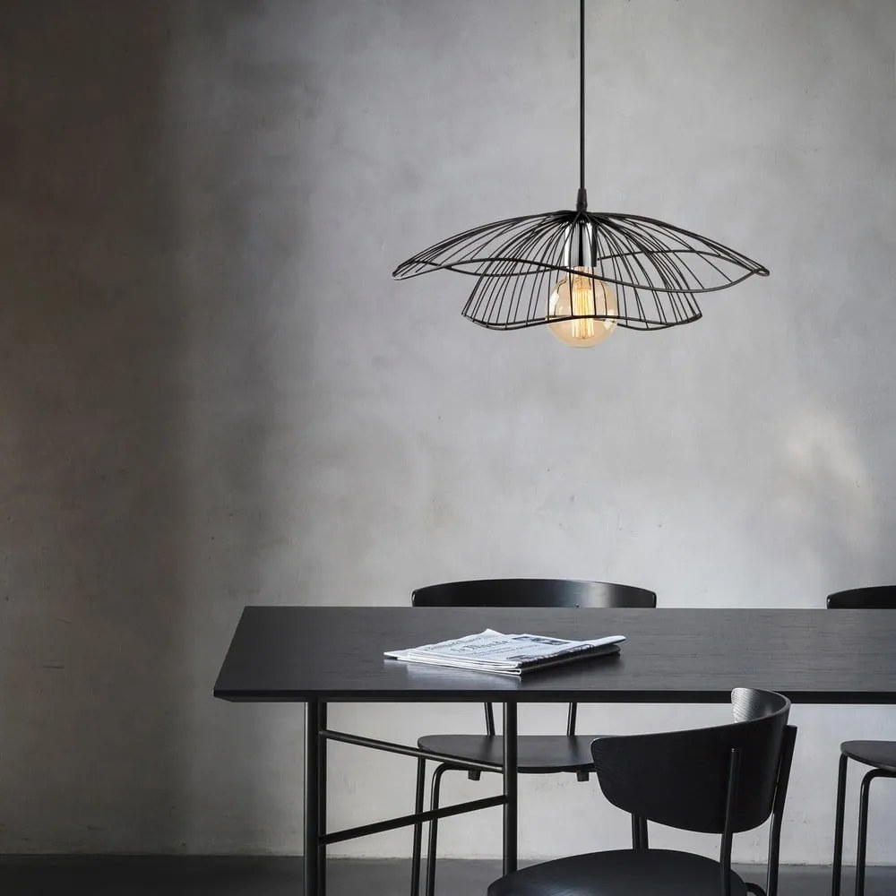 Čierne závesné svietidlo Opviq lights Tel, ø 50 cm