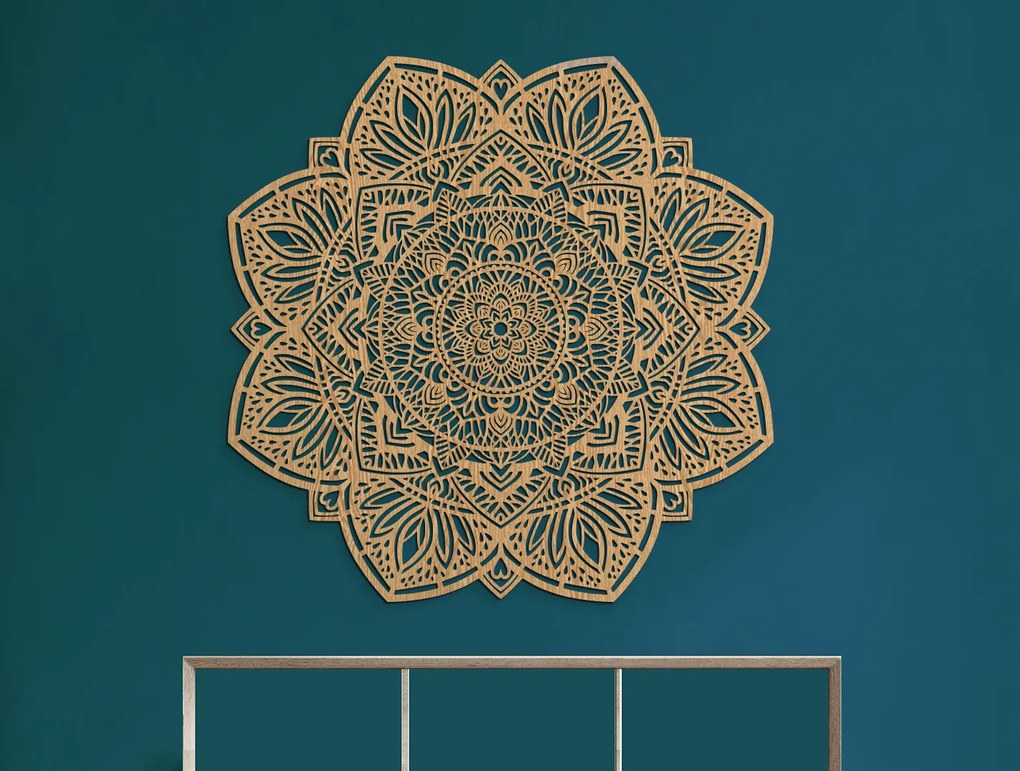 drevko Drevená mandala Kvet života Rozmer obrazu: 120 x 120 cm, Farba dekorácie: Čierna
