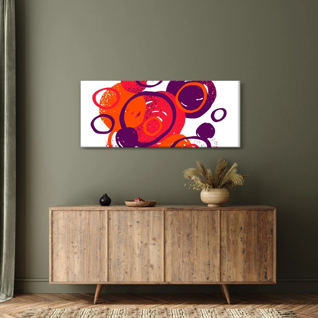 Obraz - Motív s kruhmi v teplých farbách (120x50 cm)