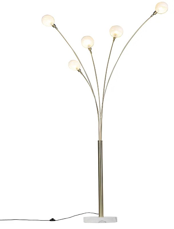 Art Deco stojaca lampa zlatá 5-svetlo - Sixties Marmo