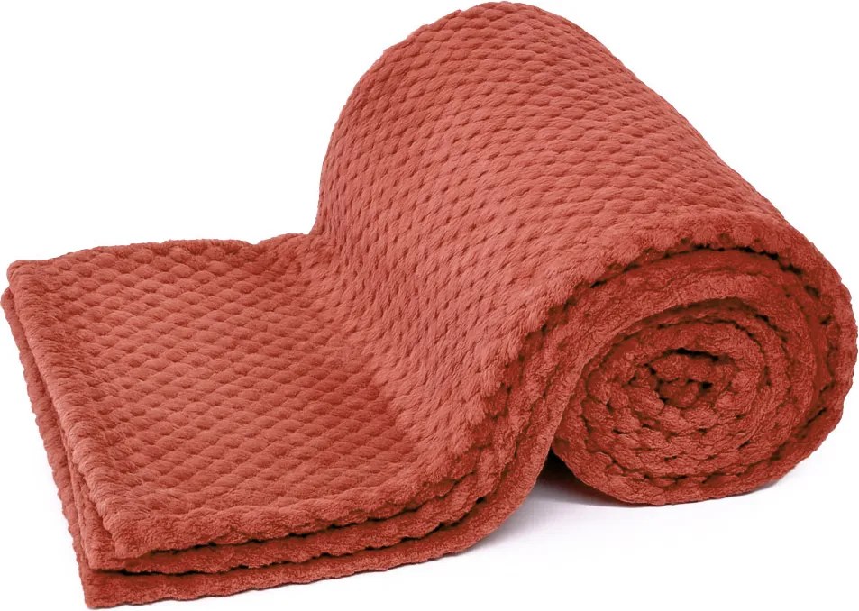 Home Elements Mikroflanelová deka, vínová s textúrou