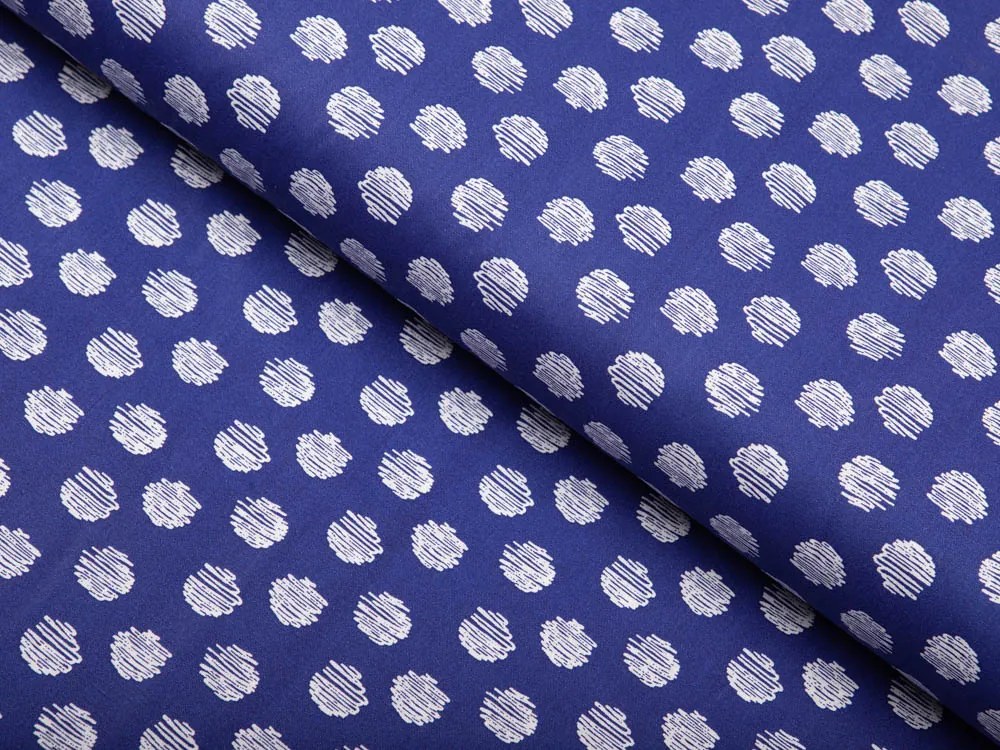 Biante Bavlnená obliečka na vankúš Sandra SA-214 Biele bodky na modrom 30 x 50 cm