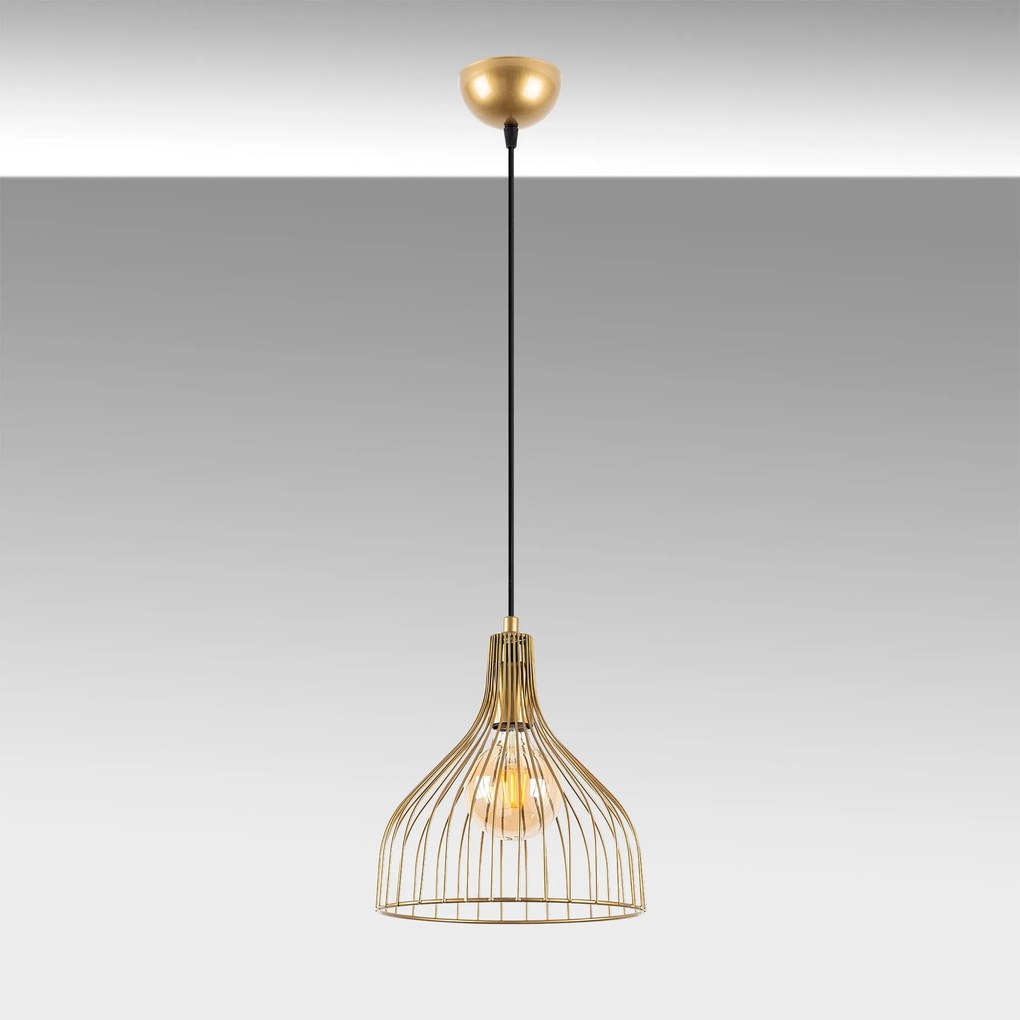 Závesné svietidlo Cafu III zlaté