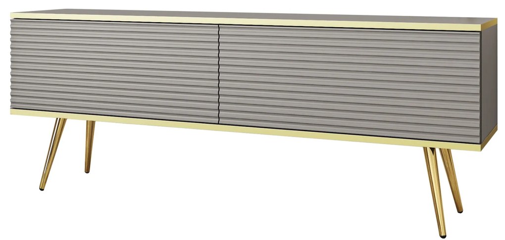 Závěsný televizní stolek Oro MDF 135 cm šedý/zlatý