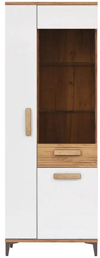 Vitrína Snobi Sb07 Dub Craft/Alpská biela