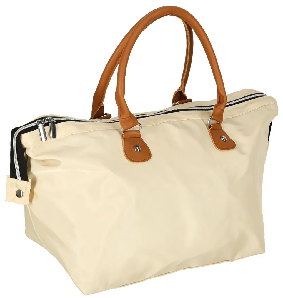 KIK Dámska multifunkčná taška na kočík 48x30x21 cm s 2 vrecúškami, polyester, béžová