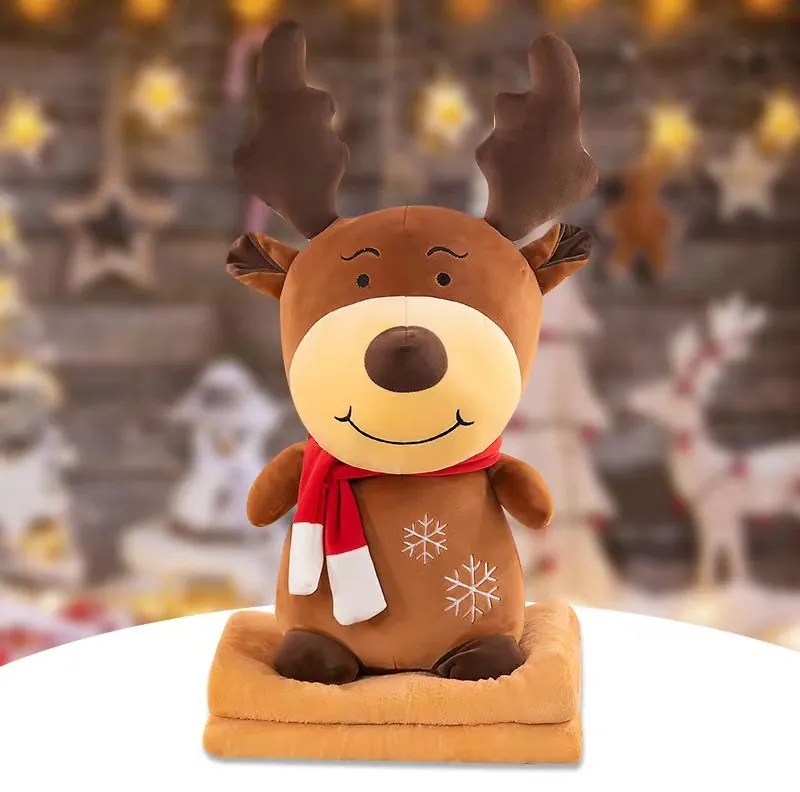 Plyšový SOBÍK s detskou dekou vo vnútri, hnedý